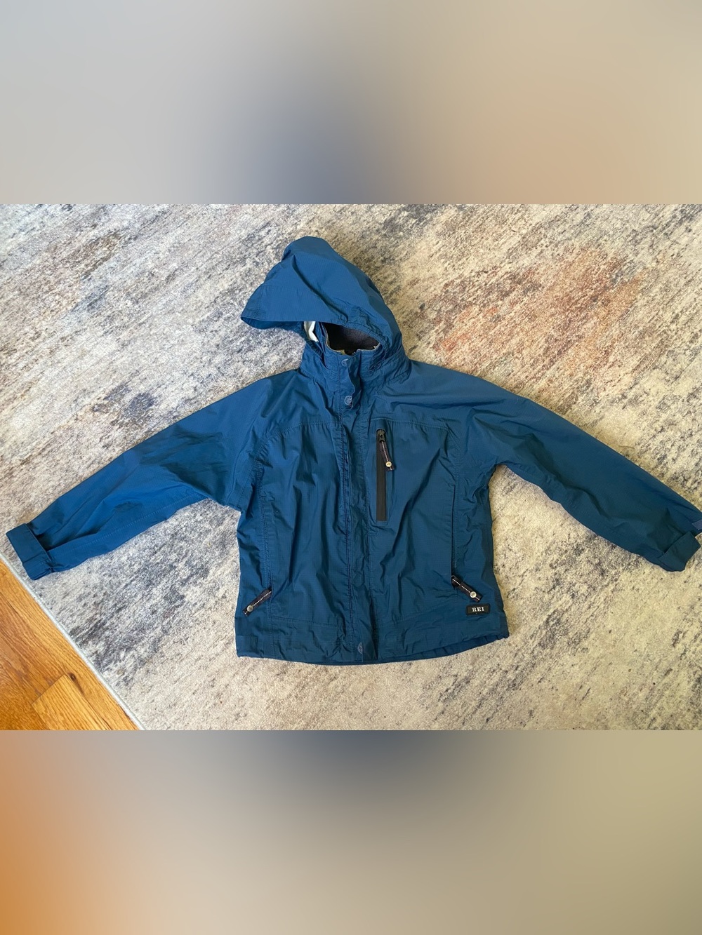 REI Teal Blue Outdoor Hooded Jacket